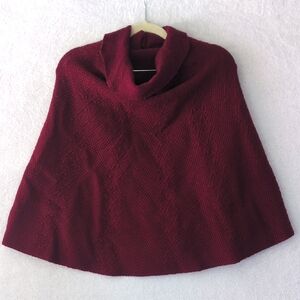 PANIZ Women's Purple Turtleneck Wool Blend‎ Cape Shrug Size S